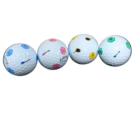 Callaway x Good Good 4 NEW Wheel of Not Ideal Super Tour Truvis Golf Balls - Picture 5 of 5
